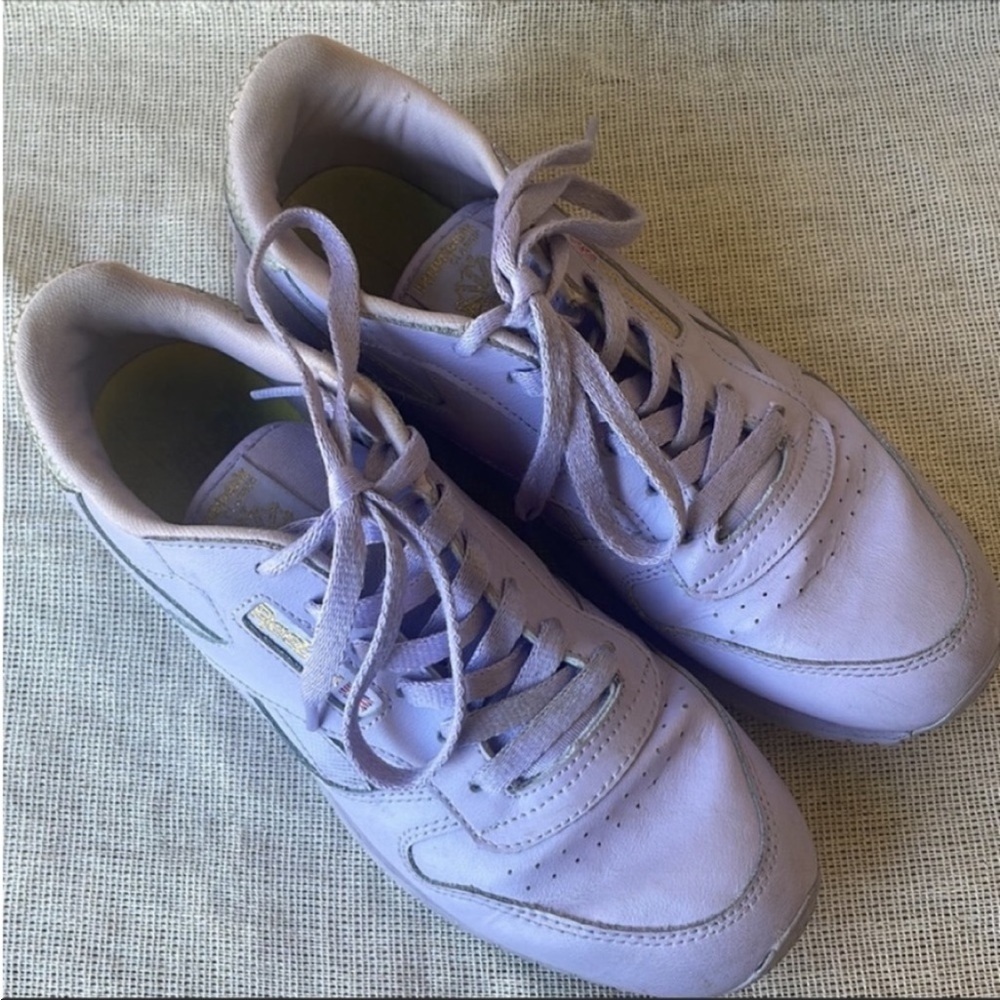 Reebok Classic Leather Metallic Sneakers Purple Retro 90’s Y2k Size 6 Street - Picture 8 of 16